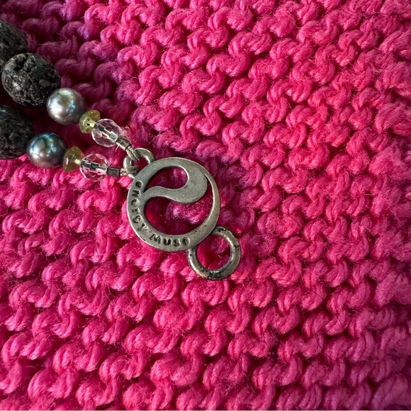 Energy Muse Double-Strand Lava Stone Bracelet-925 Silver Stamp - Picture 4 of 7